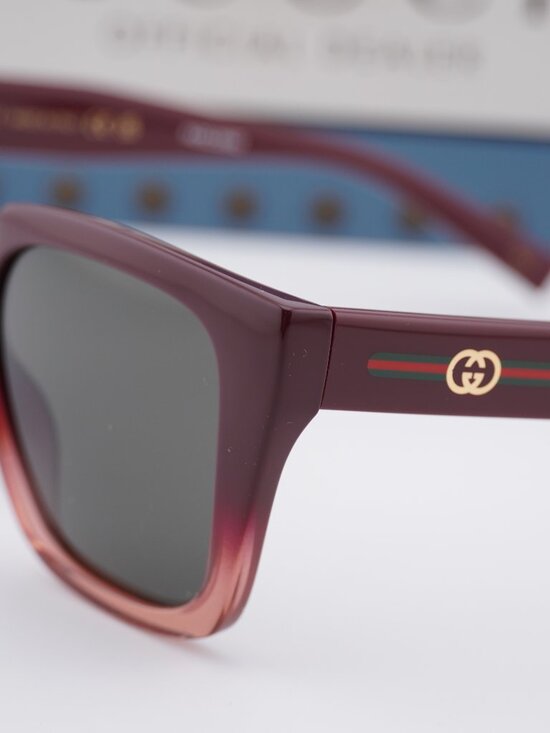 Gucci GG2102S 003 Square Sunglasses - Bordeaux Gradient \\ Grey main image 9